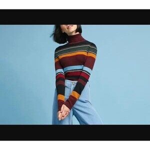 Levi's Women's Sweater‎ XS Striped multicolor turtle neck
